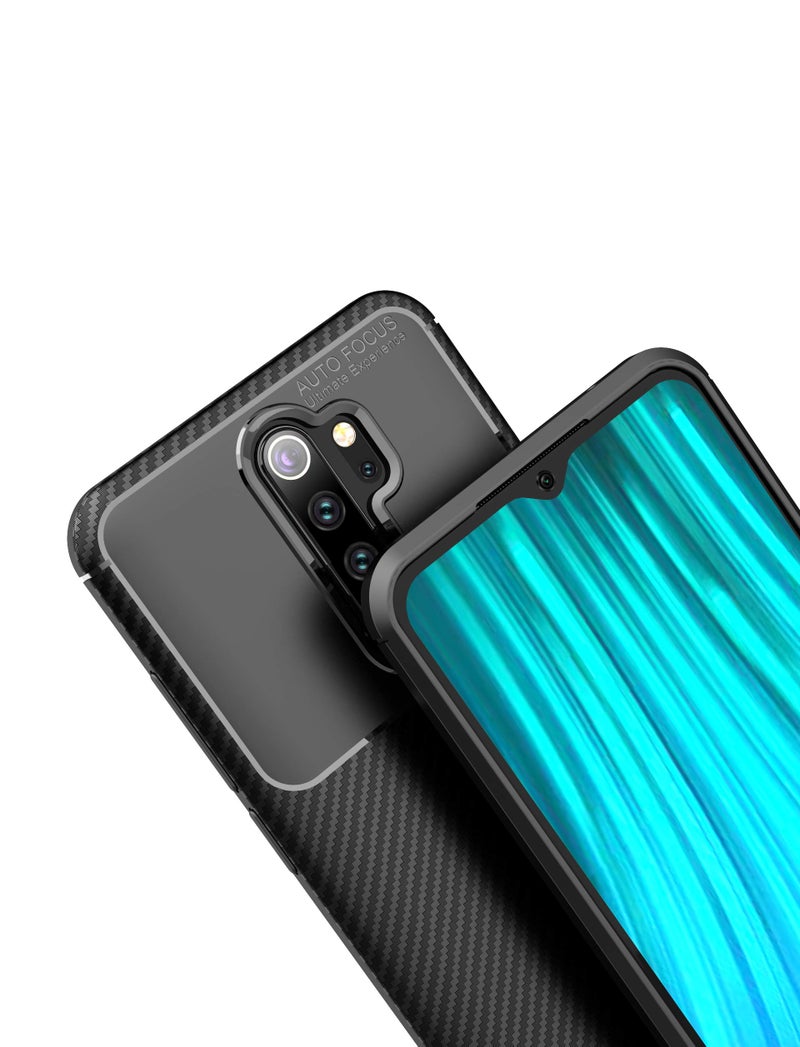 Cruzerlite Redmi Note 8 Pro Case, Carbon Fiber Texture Design & Leather Texture Design Back Cover Anti-Scratch Shock Absorption Case for Xiaomi Redmi Note 8 Pro (Carbon Black) - Image 2